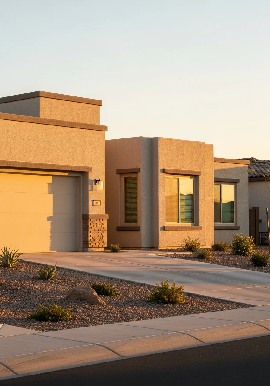 Gilbert residential street showing modern home design and community development typical of the area.
